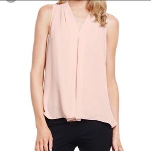 Vince Camuto High Low Sleeveless V neck Top - M